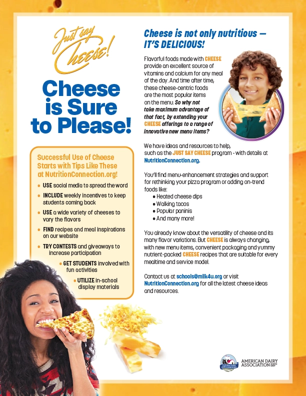 Just Say Cheese flyer graphic