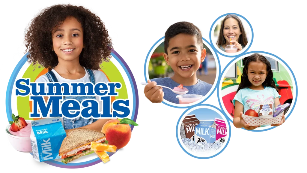 students eating dairy